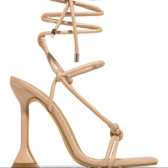 New Nude Lace Up Heels - Picture 7 of 12